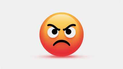 A Angry Face Emoji with Furrowed Eyebrows and Frown &mdash; Disapproval Expression Illustration