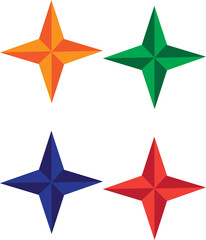 set of colorful stars vector