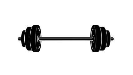 Barbell with weight plates icon