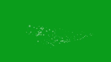 Sparkle glittering star dust trail sparkling particles green screen background. white cartoon, doodles style stars blinking. Flashing stars flying particles, magic twinkle star light, Sparkling - Powered by Adobe