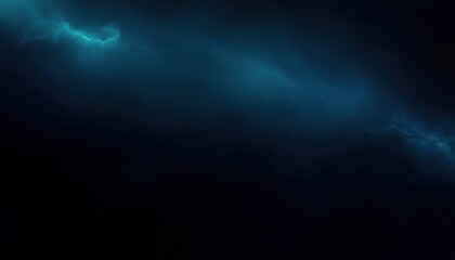 Dark ominous storm clouds with bright electric blue lightning at the top edge of the image creating a dramatic and intense atmosphere