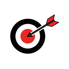 Arrow hitting the bullseye of a target, symbolizing success.