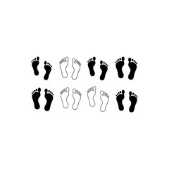 Footprints icon set isolated on transparent background