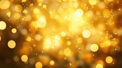 bright golden sparkling bokeh lights creating a festive and warm glowing atmosphere