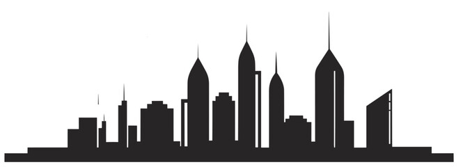 abu dhabi city skyline silhouette isolated on a white