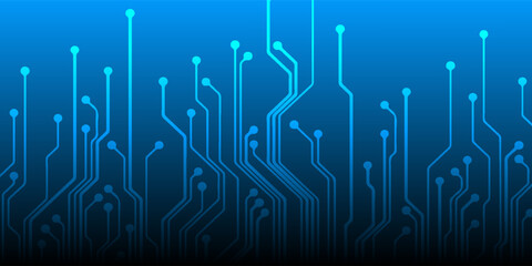 Fototapeta premium Abstract digital background with circuit line elements in technology blue. Circuit board vector illustration. Tech network bg. Futuristic technology background. vector illustration