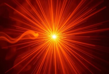 Bright orange and yellow starburst radiating outward from central point, smoke trails,  bright,  glowing