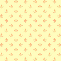 Elegant Fleur-de-Lis Seamless Pattern in Soft Peach and Cream