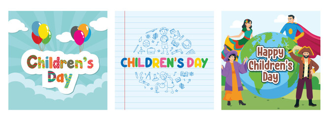 Children all over the world celebrate Children's Day.  Children's Day concept.