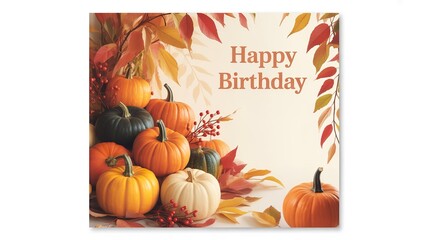 Festive Autumn Seasonal Image Bundle with Happy Birthday Cards Thanksgiving Turkey Pumpkins and Harvest Decorations