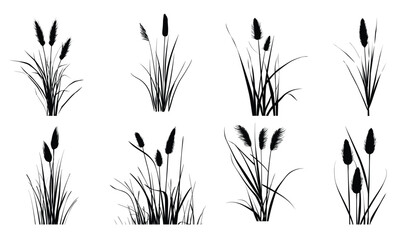cattail silhouette clipart bundle cattail flower