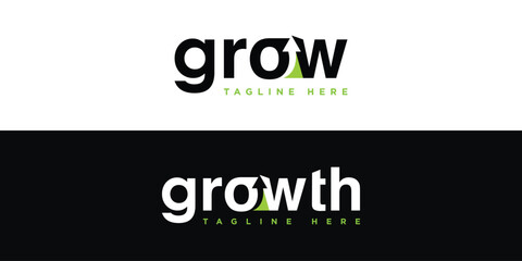 growth logo vector design wordmark. Abstract arrow shapes logo design illustration