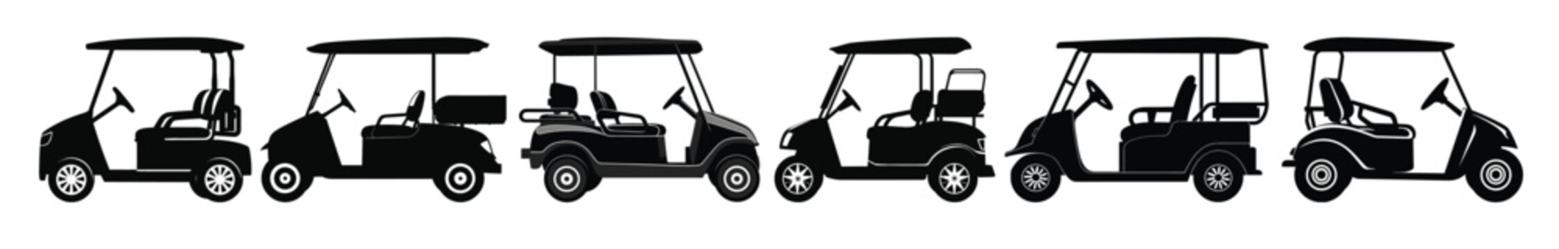golf cart silhouette vector bundle set of club car vehicle