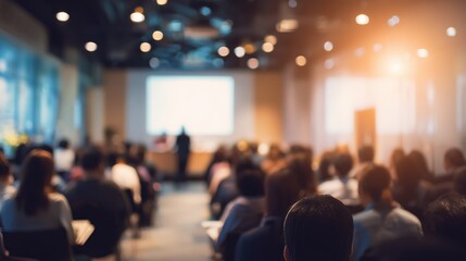 Business Seminar Audience Listening to Presentation