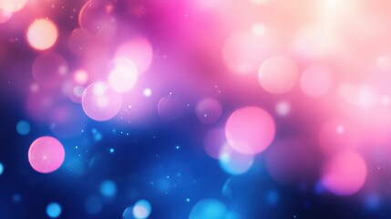 Obraz premium Abstract bokeh background with glowing lights in pink and blue color palette