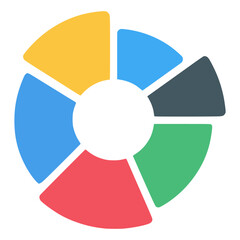 pie chart business presentation flat color vector illustration template design