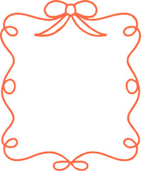 Whimsical Hand-Drawn Frame with Top and Bottom Bows