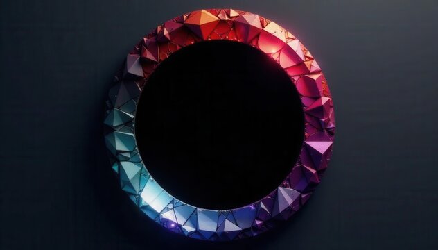 Jewel-toned circle, stark black Minimalist, impactful design , minimalist, jewel-toned, illustration