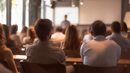 Business Seminar Audience Listening to Presentation