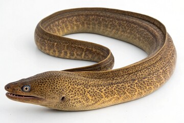 Obraz premium A moray eel coiled on a white background