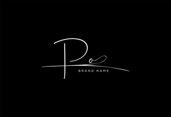 PO letter beauty cursive handwriting logo. vector logo| abstract logo| minimalist logo| brand identity| calligraphy design.