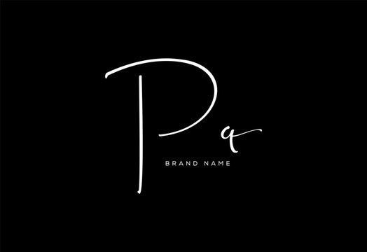 PQ letter beauty cursive handwriting logo. vector logo| abstract logo| minimalist logo| brand identity| calligraphy design.