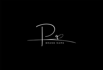 PQ letter beauty cursive handwriting logo. vector logo| abstract logo| minimalist logo| brand identity| calligraphy design.