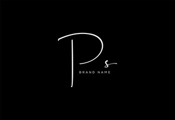 PS letter beauty cursive handwriting logo. vector logo| abstract logo| minimalist logo| brand identity| calligraphy design.