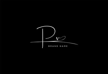 PV letter beauty cursive handwriting logo. vector logo| abstract logo| minimalist logo| brand identity| calligraphy design.