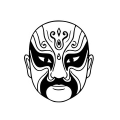 Fototapeta premium Traditional Beijing opera mask outline illustration