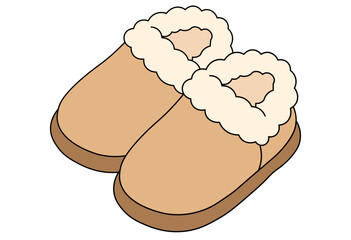 Warm Winter Slippers on Cozy Indoor Feet Illustration