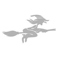Witch flying on broomstick