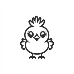 Fototapeta premium Whimsical Chick Silhouette: A Charming Vector Illustration with Adorable Simplicity for Children's Designs or Springtime Themes