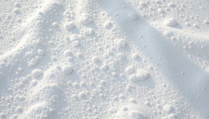 Obraz premium cloud white layers 179: winter cotton, micro bubble froth texture, lit by hazy horizon glow, featuring low contrast seam lines, composition: wide hero field with subtle lower fade