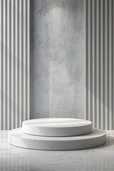 empty 3d product podium  in white background photo