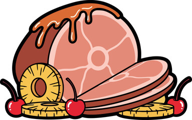 Festive Ham with Pineapple and Cherries: A Delicious Holiday Feast.