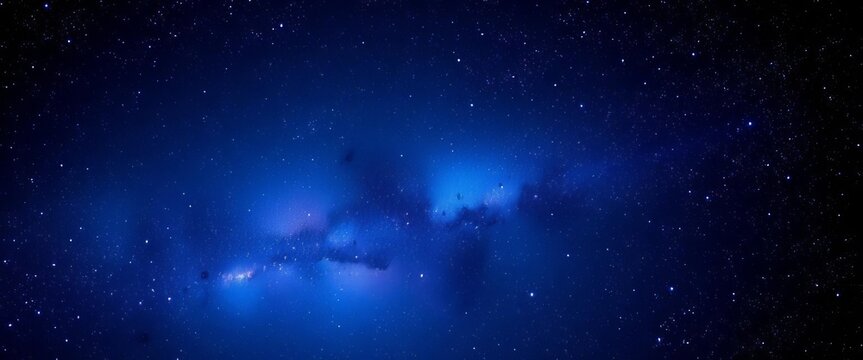 Shimmering stardust trails across a deep indigo cosmos, cosmos, glittering - Powered by Adobe