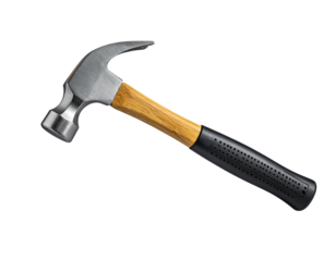 Floating Claw Hammer with Wooden Handle, Minimalist Style, Isolated PNG (2)
