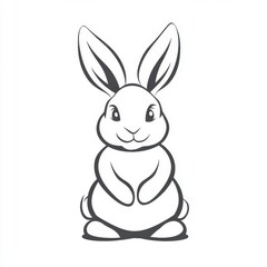 Fototapeta premium Elegant Rabbit Sketch Illustration on Clean White Backdrop Depicting Natural Charm and Whimsy, Ideal for Springtime Designs and Animated Projects