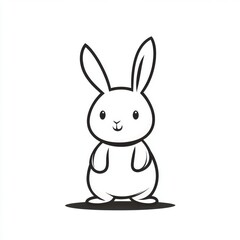 Obraz premium Charming Cartoon Rabbit: A Whimsical Vector Illustration for Children's Designs