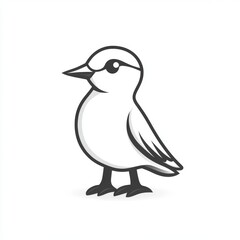 Obraz premium Stylized Bird Illustration with Clean Lines, Suitable for Mascot or Icon Design, Depicting Simplicity and Natural Appeal