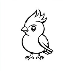 Obraz premium Stylized Cardinal Bird Vector Illustration with Detailed Outlines and Clean Design Aesthetics Suitable for Various Creative Applications