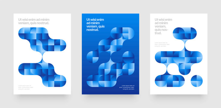 Template with fluid geometric shapes. Background with metaball fusion. Layout for flyer, poster or cover.
