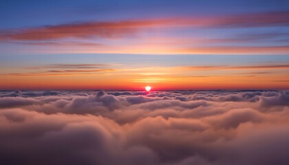 Dramatic sunset above a vast cloud layer