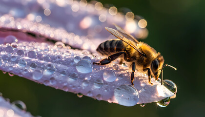 A close-up of a bee on a yellow flower in the garden