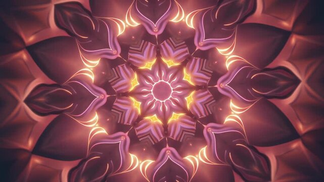 Sacred Mandala Pink spiritual meditation pattern with geometric floral symmetry calm peace zen mindfulness culture religion soft pastel illustration for aesthetic background wallpaper