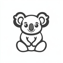 Fototapeta premium Delightful Koala Cartoon Character Illustration with Simplistic Design and Minimalist Aesthetic for Children's Content and Educational Materials
