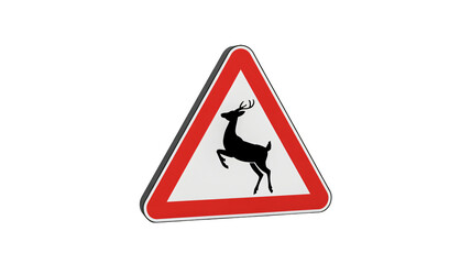Watch out for deer crossing the road sign for safety awareness and caution when driving on roads with wildlife populations for responsible travel