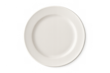 White ceramic plate providing a blank canvas for culinary creations, ready for dining, serving, or product placement