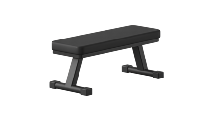 Sleek black weight bench for fitness goals, designed for strength training in a modern gym, perfect for building muscle and achieving peak performance